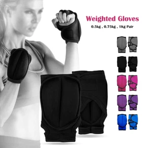 New Exercise Weighted Gloves Wrist Hand Fitness Training Gym Boxing Weights MMA - Picture 1 of 7