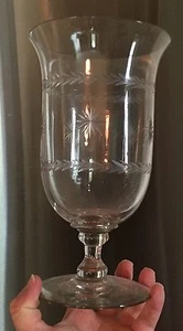 Large Antique 19th c. Clear Star Cut Blown Glass Footed Vase Crystal Urn - Picture 1 of 1