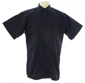 Camicia uniforme VERTX uomo Navy SS nero freddo zip nascosta #SAM-2828SN $60 NUOVA - Foto 1 di 2