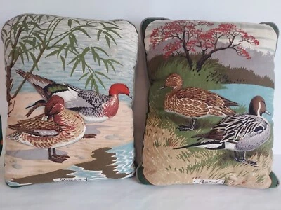 Vintage 3D MCM Waterfowl Duck Set Lot Pillows Widgeon Pintail Fall Autumn Set - Image 1 of 4