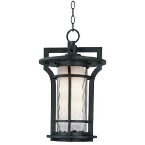 Maxim Oakville 1-Light Outdoor Hanging Lantern in Black Oxide - 30488WGBO