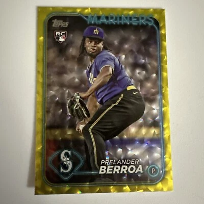 2024 Topps Prelander Berroa RC Rookie #36 Yellow Crackle /50 Seattle Mariners - Image 1 of 4