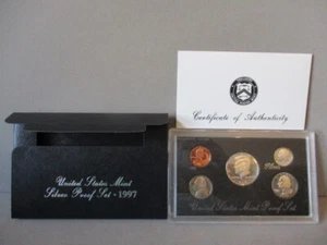 1997 S United States Mint Silver Proof Set OGP BOX & COA - Picture 1 of 5