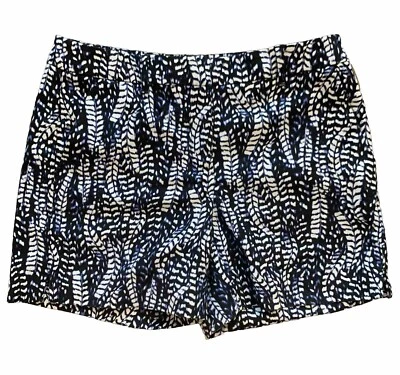 White House Black Market Women’s Size 0 Feather Print Shorts Short Blue WHBM - Image 1 of 4