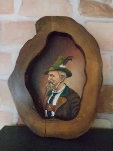 Ölbild Ötztaler Förster 1974 in Naturholzrahmen, Forst Jagd, Gasthaus - Bild 1 von 2