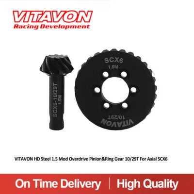 Vitavon HD Steel 1.5 Mod Overdrive Pinion&Ring Gear 10/29T For Axial SCX6 - Image 1 of 2
