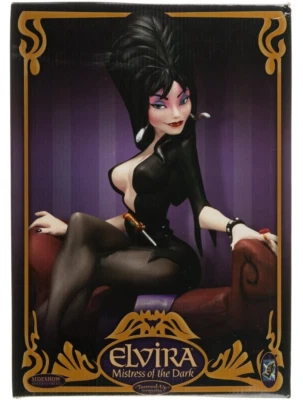 ELECTRIC TIKI ELVIRA MAQUETTE STATUE MISTRESS OF THE DARK Tooned-Up Television - Image 1 of 4