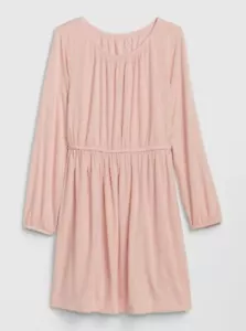 GAP Kids Girl Pink Silver Polka Dot Knit Lined Long Sleeve Round Neck Dress 8 - Picture 1 of 1