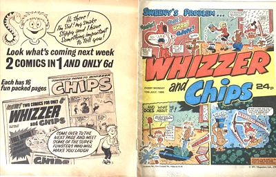 WHIZZER AND CHIPS. VINTAGE MAGAZINE 1986. PLUS ADVERTISEMENT FOR NUMBER 1. - Image 1 of 4