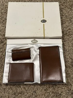 Billetera de cuero marrón de colección Rolfs portafotos etc cuero *Leer Foto 1 de 4
