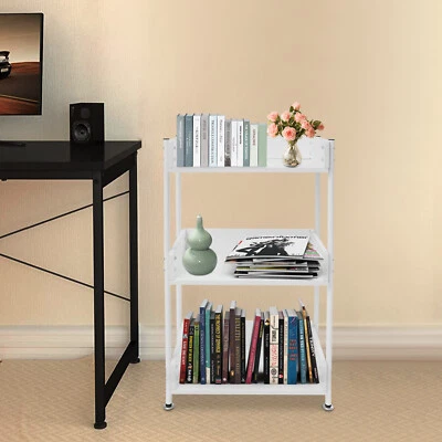 3 Tier Portable Bookshelf Bookcase For Small Space Dorm Open Three Shelf Display - Image 1 of 4