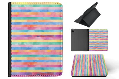 CASE COVER FOR APPLE IPAD|RAINBOW STRIPE PATTERN Foto 1 de 4
