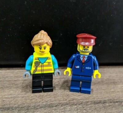Mini Figures Driver 60336 60197 LEGO Male Worker Female Freight Train Passenger - Image 1 of 4