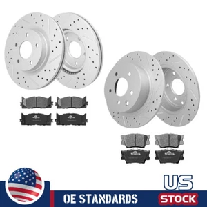 For Toyota Camry Avalon ES350 ES300h Front Rear Disc Rotors Ceramic Brake Pads - Picture 1 of 10