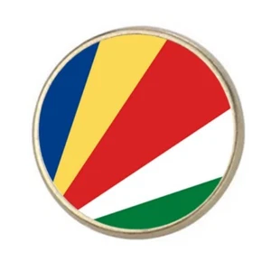 Seychelles Africa Silver Colour Round Badge With A Velveteen Bag - Picture 1 of 4