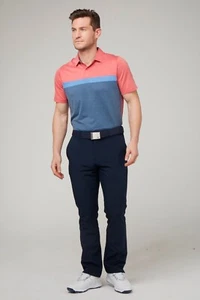 Callaway Mens Soft Touch Colour Block Golf Polo Teaberry Heather Med - Picture 1 of 3