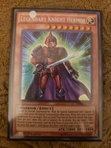 1996 Yugioh 1st Edition Halo/Foil Legendary Knight Hermos - Picture 1 of 6