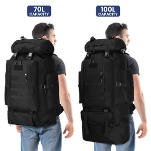 100L Outdoor Hiking Military Tactical Backpack Rucksack Camping Trekking Bag US - Picture 1 of 15