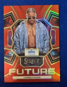 Tarjeta Prizm 2024 WWE Panini Select CARMELO HAYES Future Red 35/99 - Imagen 1 de 2