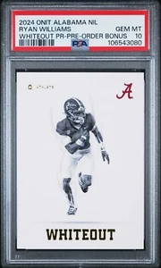 2024 ONIT Alabama NIL Whiteout Promo Pre-Order Bonus Ryan Williams PSA 10 - Picture 1 of 2