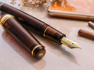 WANCHER × SAILOR Pro Gear Base 21K Fountain Pen Coffee Mocha Brown EF/M/F/MF Nib - Picture 1 of 10