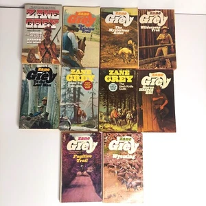 Zane Grey Lot Of 10 Vintage Paperback Western Rainbow Trek To to Spirit Border - Picture 1 of 20