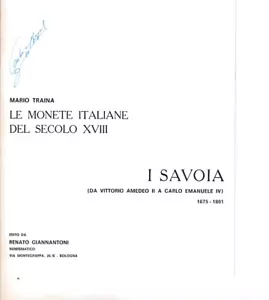 HN TRAINA M. - Le monete italiane del secolo XVIII. I Savoia. a534 - Foto 1 di 1