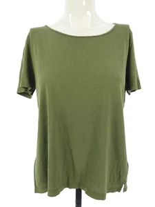 J Crew T Shirt Top Tee Olive Army Green Cotton Round Neck Basic Style Size M - Picture 1 of 15