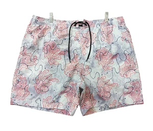 Costume da bagno Reel Legends foderato tasche pull on stampa mappa bianco rosso uomo XL - Foto 1 di 8