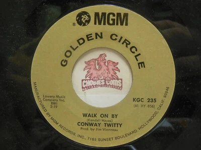 CONWAY TWITTY - Walk On By / It's Too Late, 45 RPM VG+ (19J) - Image 1 of 2