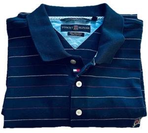 Tommy Hilfiger Golf Poloshirt Herren XXL gestreift dunkelblau Baumwolle klassisch - Bild 1 von 6