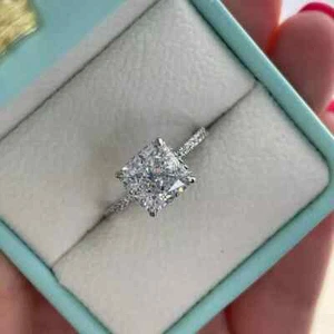 2.20CT Princess Cut Lab Grown Wedding Diamond Ring 14k White Gold IGI Certified - Picture 1 of 7