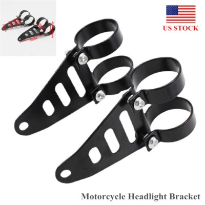 2PCS Motorcycle Front Fork Headlamp Bracket Part Headlight Bracket Mount Clamp - Image 1 of 4