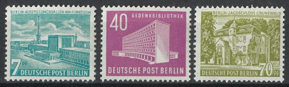 Germany West Berlin 1954 Buildings Set/3 Stamps Scott 9N108/10 MUH 24-5 - Image 1 of 1