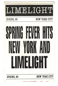 JERRY & MIMI RUBIN'S LIMELIGHT, NY SPRING FEVER 1990 REDUCED ADMISSION CARD - Picture 1 of 2