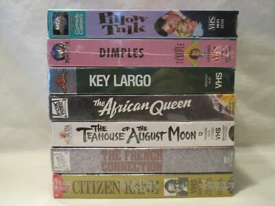 7 Vintage Movies on VHS Tapes- Citizen Kane, Pillow Talk, Key Largo, Etc. Foto 1 de 4