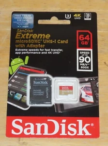 SanDisk Extreme 64GB Class 10 - microSDXC UHS-I Speicherkarte - SDSQXAH064GGN6MN - Bild 1 von 2