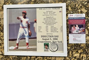 Joe Morgan Autographed Cooperstown Induction Day Photo 8x10 Signed 8-5-90 JSA CO - Picture 1 of 4