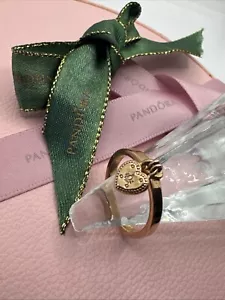 Pandora Rose Gold Heart Padlock Ring 186571 - Size 54 Genuine Ale - Picture 1 of 11