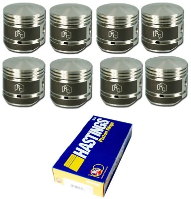 PISTONS Set/8 Coated Skirts+RINGS for 1949-1953 Ford/Mercury 255 Flathead V8 060 - Image 1 of 4