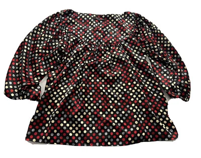 紫色和克莱尔 XL 码圆点上衣长度 28 英寸 3/4 袖聚乙烯 #ST19 — 第 1/4 张图片