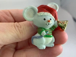 Sombrero de Papá Noel con Campana HMK CDS Broche Prendedor Vintage Resina Plata M-0879 - Imagen 1 de 3