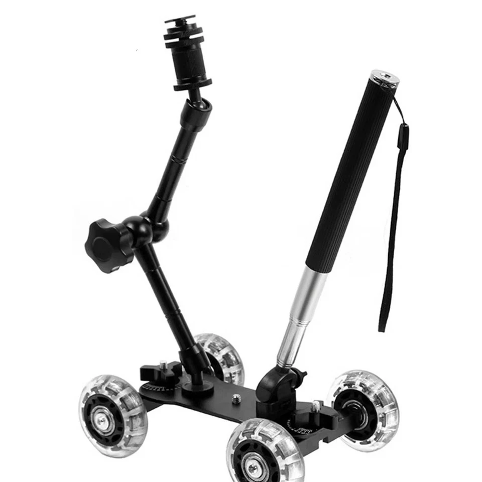 Camera Table Slider Dolly Mini Desktop Video Car for DSLR Smooth Pulley Shots - Image 1 of 4