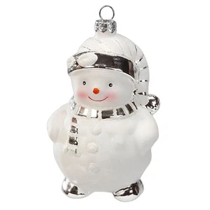 Christbaumschmuck Schneemann 11cm Weihnachtsbaumfigur Weihnachtskugel weiß - Bild 1 von 1