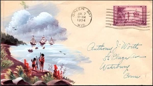 Scott 739 3 Cents Wisconsin AO Henry Hand Painted FDC - Picture 1 of 2
