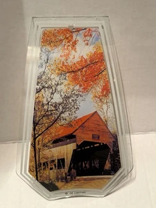 Vintage OK Lighting Touch Lampe Glasplatte überdachte Brücke im Herbst 9 x 5,5 Zoll - Bild 1 von 6