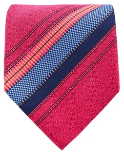 Daniel de Fasson Men's Necktie 100% Jacquard Silk Stripe Handmade Tri-fold 59x4 - Picture 1 of 3