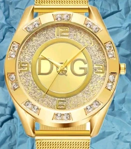 Damen Armbanduhr✨️Quarz Uhr Elegant Gold Strass Glitzer Damen Schmuck Quarzuhr - Bild 1 von 3