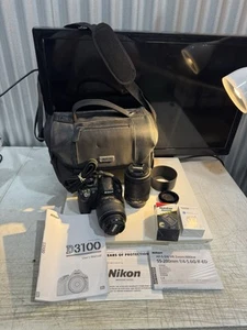 Nikon D3100 14.2MP DSLR Camera 18-55mm Lens 55-200/Af-s Lot Tested - Picture 1 of 24