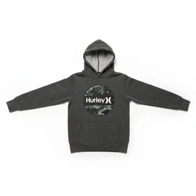 Pullover con Capucha Hurley Logo Gris Carbón Forrado de Vellón Sudadera Niños Talla 7/8 Foto 1 de 4